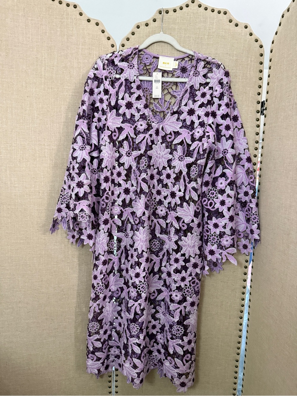 Anthropologie Lavender & Deep Purple Floral Lace Coverup/Dress